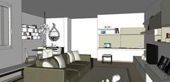 3D Living room/living room design - view of relaxation area